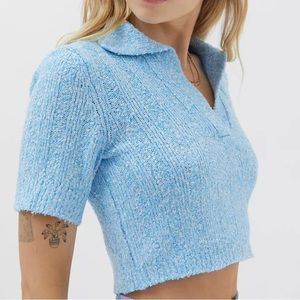 Urban Outfitters UO Andrea Collared Cropped Sweater